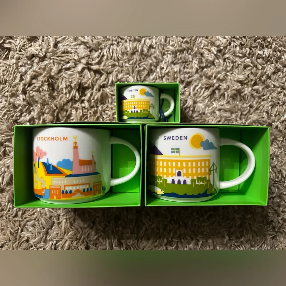 Starbucks | Kitchen | Starbucks 3 You Are Here Mugs Sweden Stockholm 4oz  Sweden 2oz Ornament | Poshmark